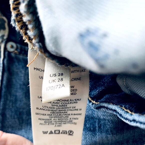 Anthropologie Pilcro Distressed Side-Stripe Slim Boyfriend Crop Relaxed Jeans 28 - Picture 8 of 8